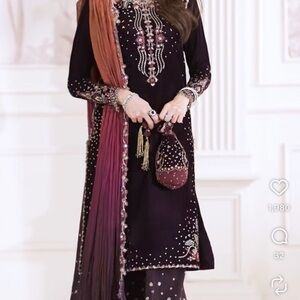 Black Dress with Pink Embellishments and Accessories